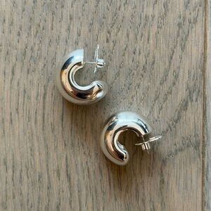 Jenny Bird Gemma Hoops Silver Hoop Post Earrings